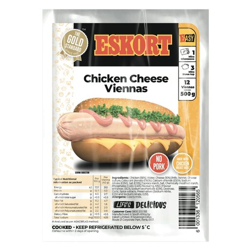Eskort Viennas 500G Chicken & Cheese