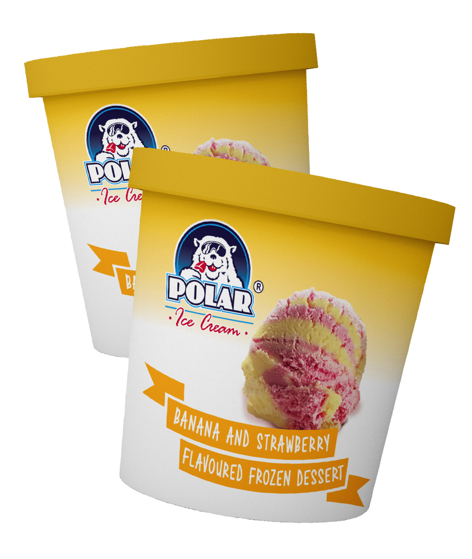 Polar Banana Strawberry Ice Cream Cup 500ML -
