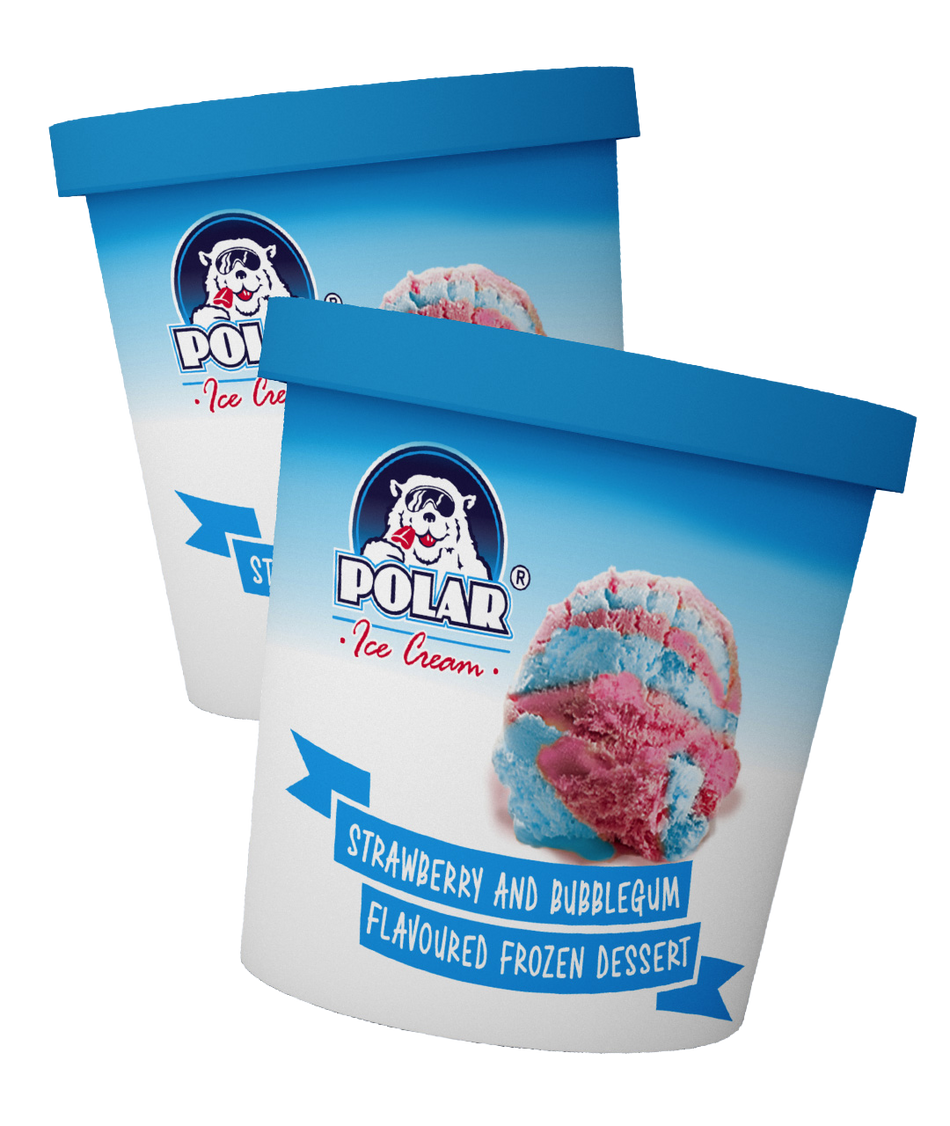 Polar Strawberry/Bubblegum Ice Cream Cup 500ML -