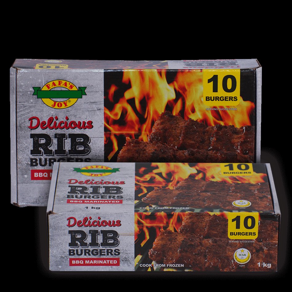 Papa's Joy Rib Burger Patties 1kg
