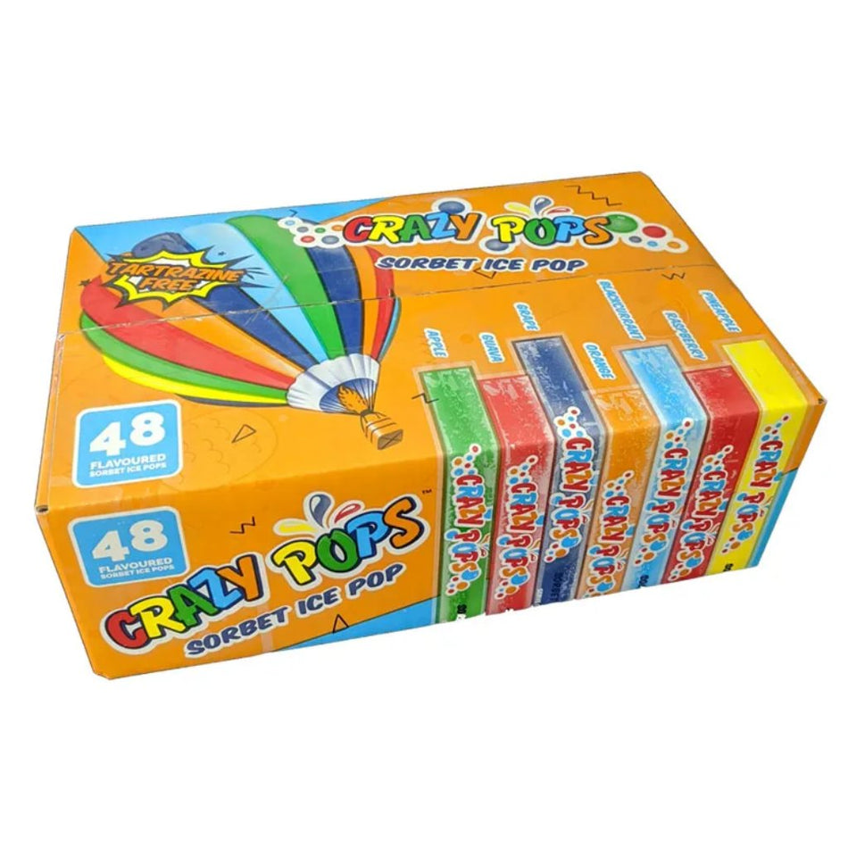 Crazy Pops Assorted Sorbet Ice Pops 48'S
