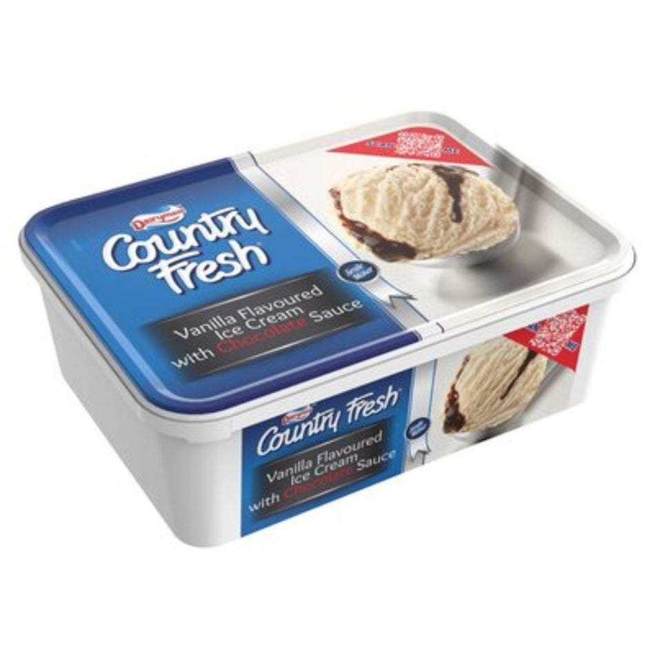 Dairymaid Ice Cream Country Fresh Vanilla & Chocolate Sauce 1.8L