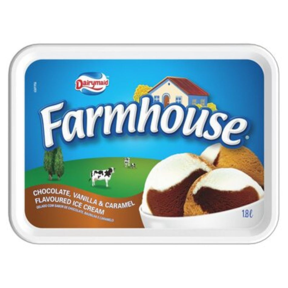 Dairymaid Ice Cream Farmhouse Choc, Vanilla & Caramel 1.8L