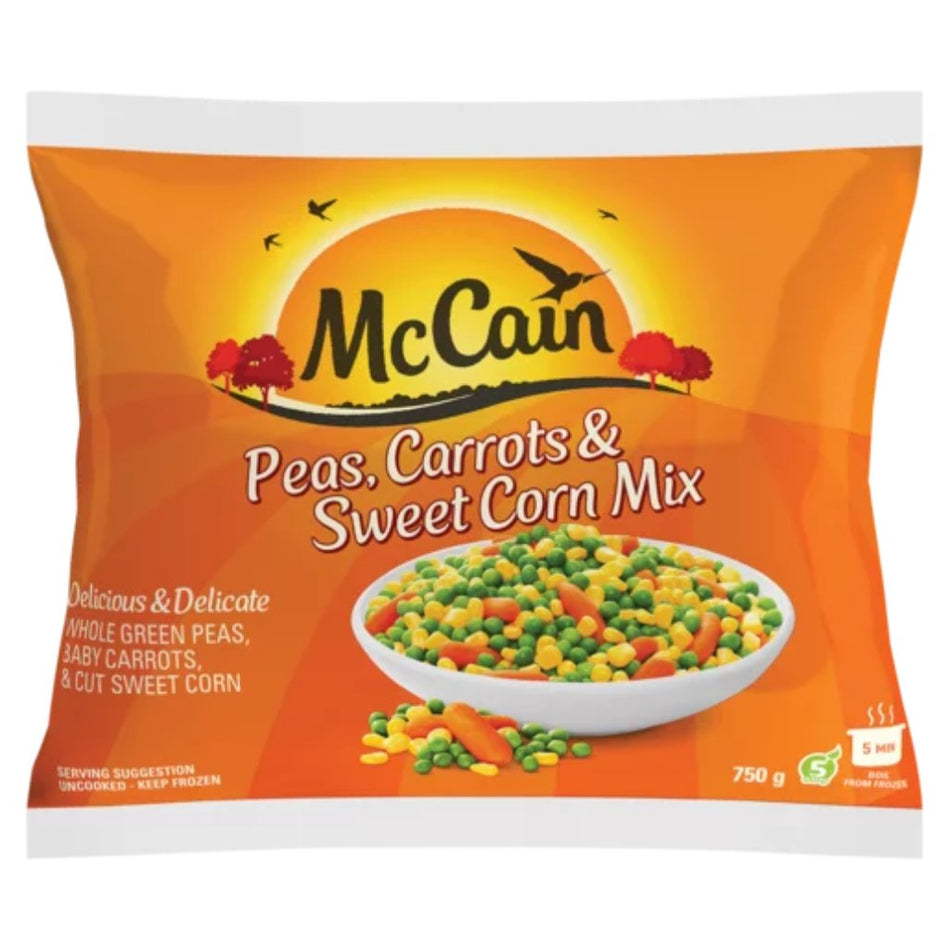 Mccain Peas,Carrots & Sweet Corn Frozen Mix 750G