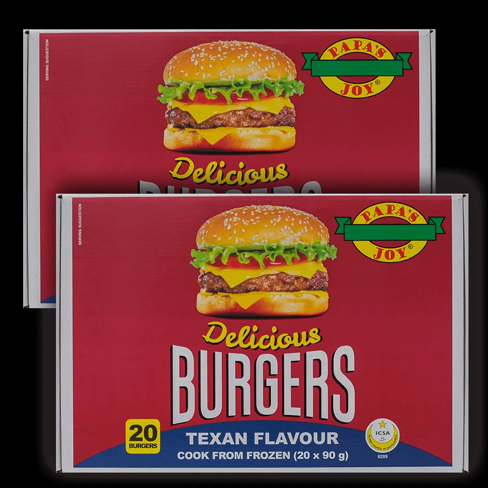 Papa's Joy Texan Burger Patties 20x90g