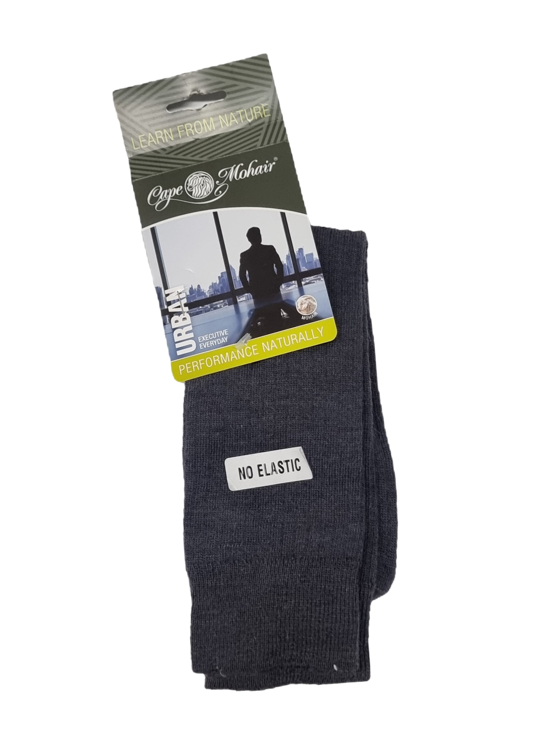 Cape Mohair socks Urban Rib 8-11 Charcoal