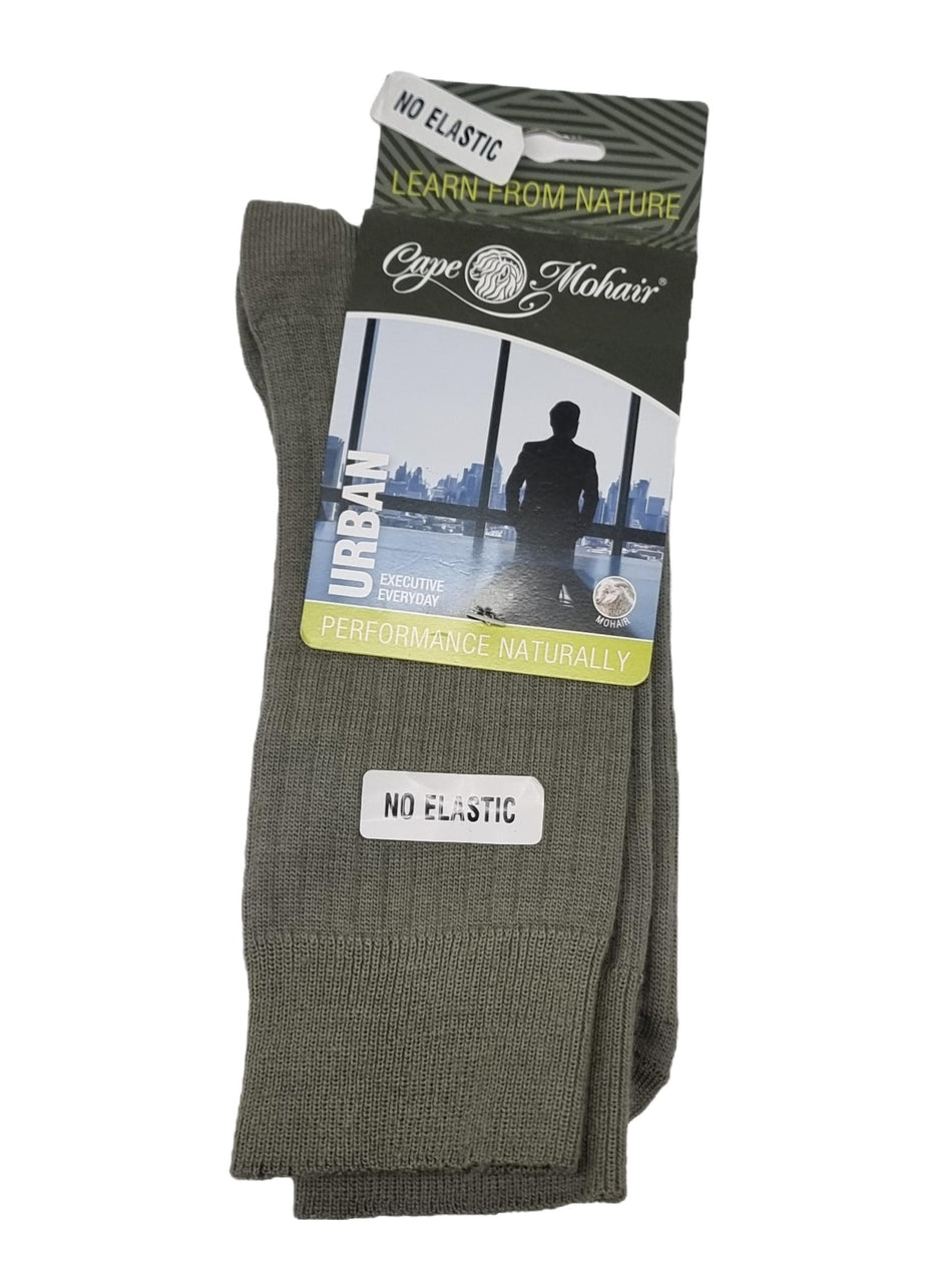 Cape Mohair socks Urban Rib 8-11 Sterling