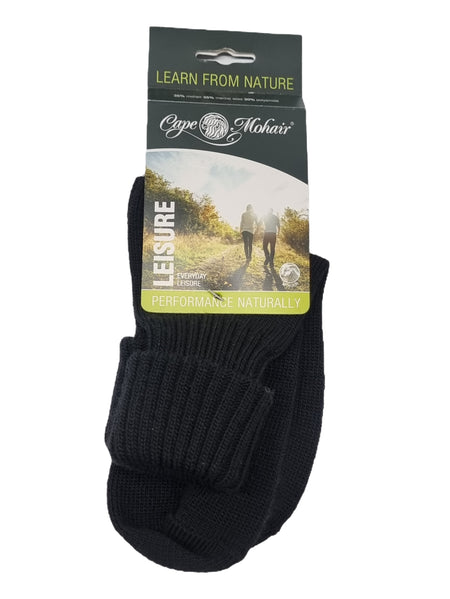 Cape Mohair sock  leisure 4-7 Black