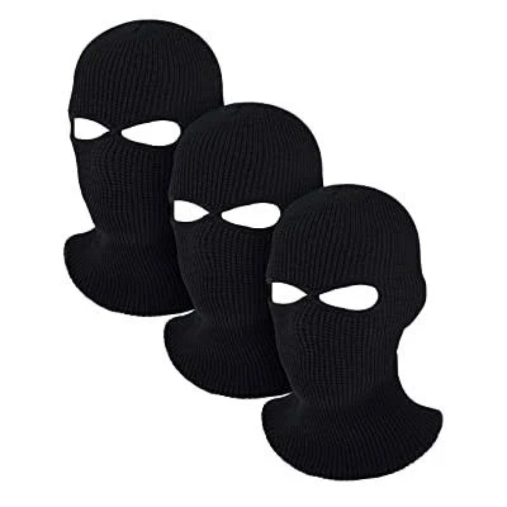 Knitted Balaclava C/W Eye Holes Black -