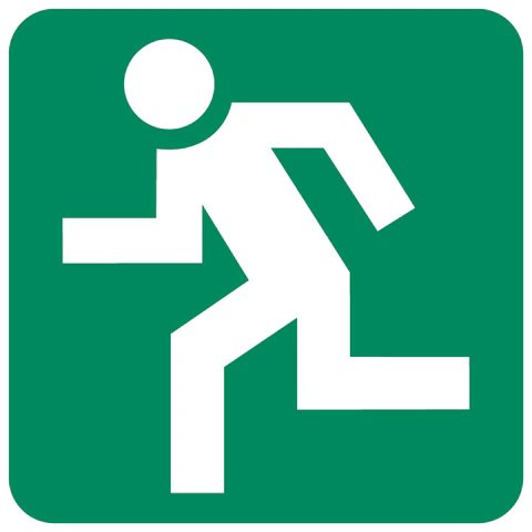 Running Man (Left) SABS Safety Sign 290x290mm 1's