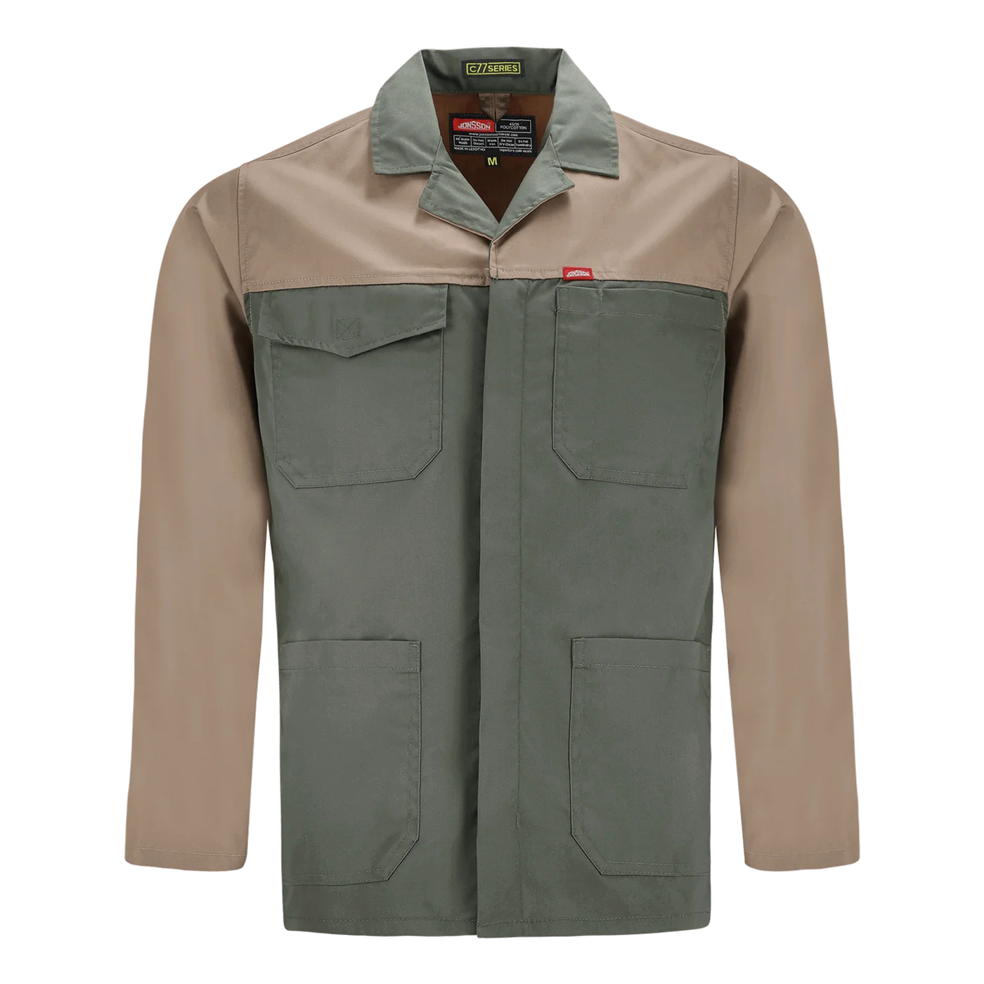 Jonsson Versatex Two Tone Work Jacket Olive & Khaki XS