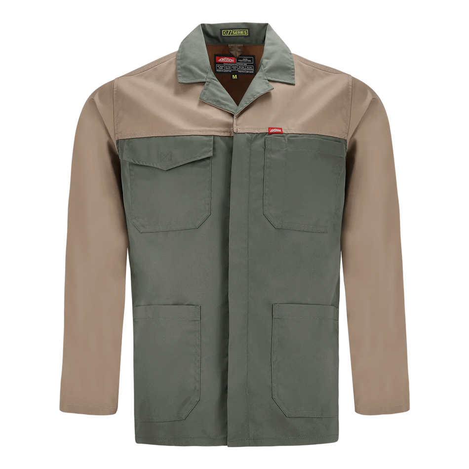 Jonsson Versatex Two Tone Work Jacket Olive & Khaki XS