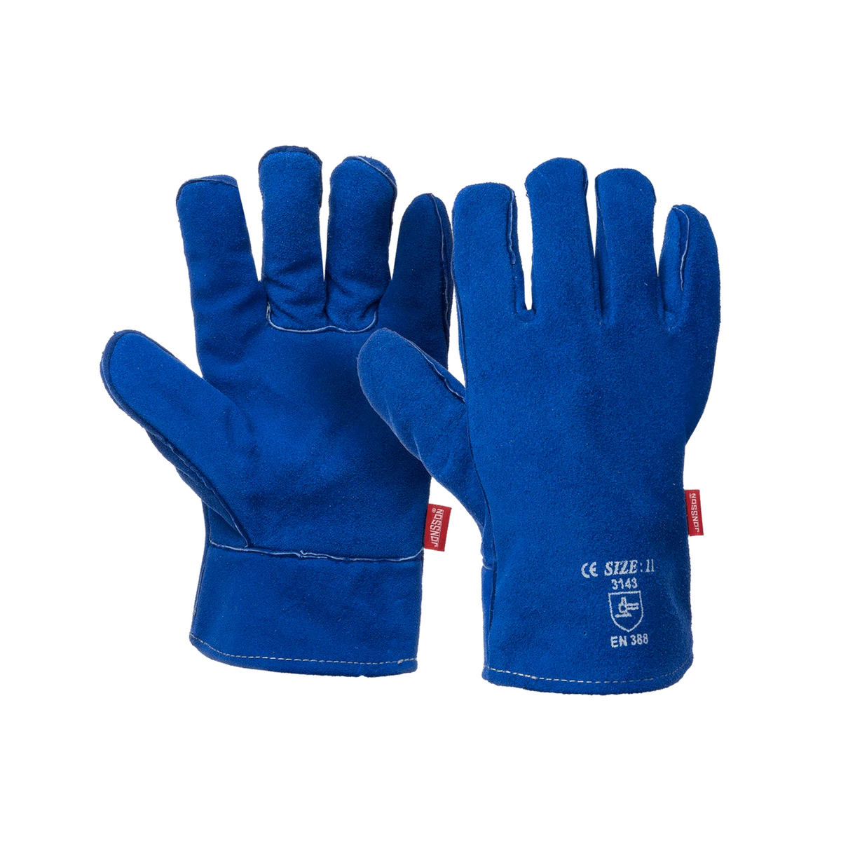 Jonsson Leather Wrist Length Weld Lined Gloves Blue DEFAULT TITLE