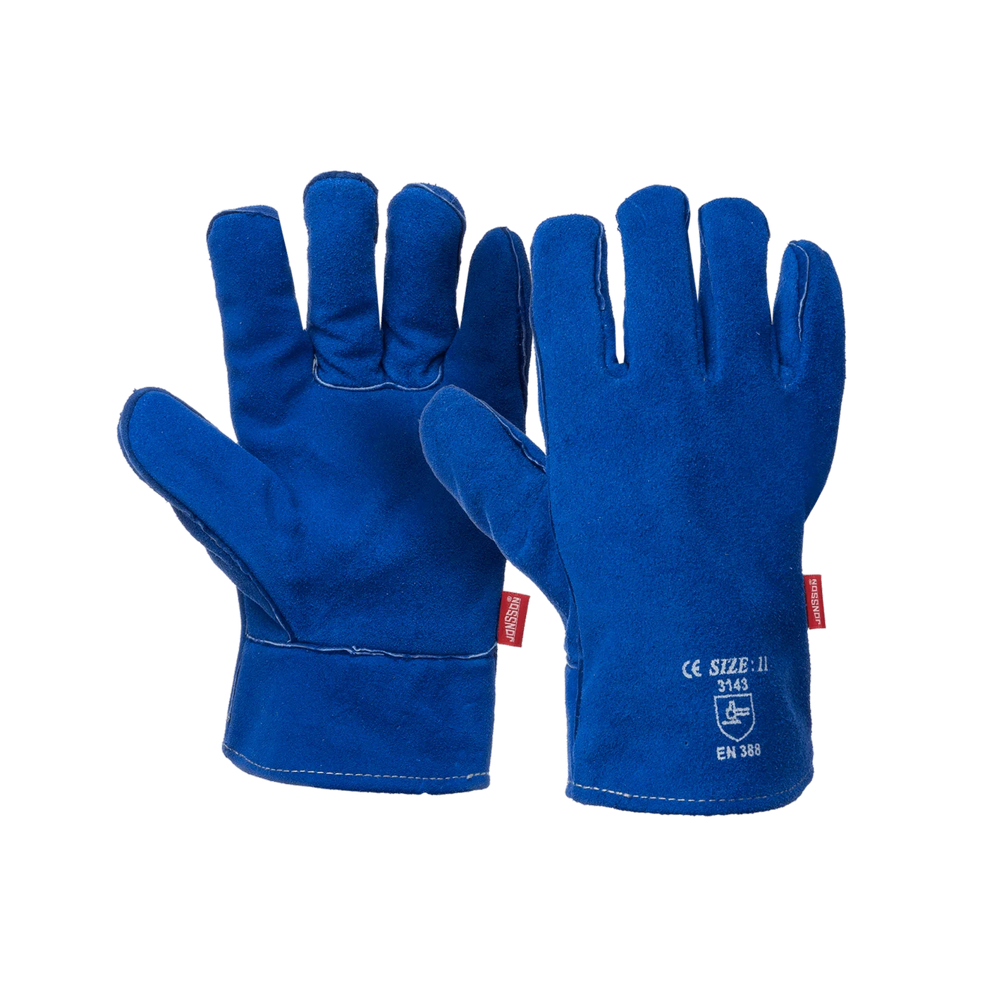 Jonsson Leather Wrist Length Weld Lined Gloves Blue DEFAULT TITLE
