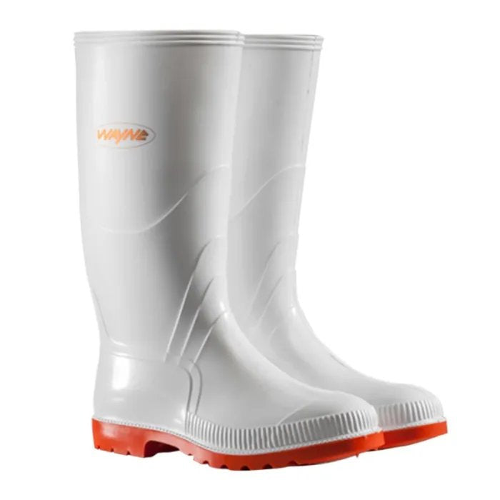 Wayne Knee Gumboot White & Red Size 11