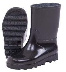 Gumboot Clipper Kiddies Black NO5
