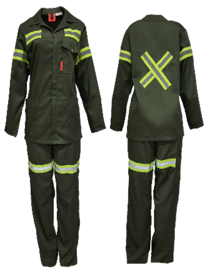 Sahara 2pc Acid Conti Suit 65/35 With Tape Green 32