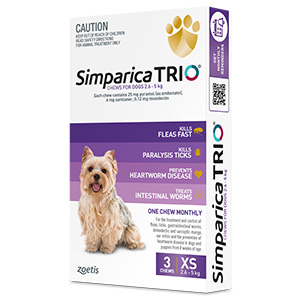 Simparica TRIO 2.6kg - 5kg Purple 3's