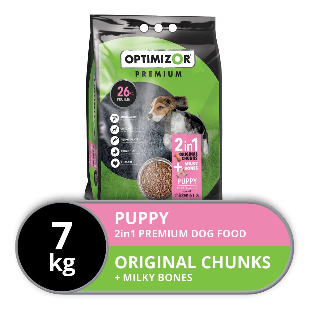 Optimizor Premium Dog Food  Puppy 2in1 Milky Bones 7Kg -
