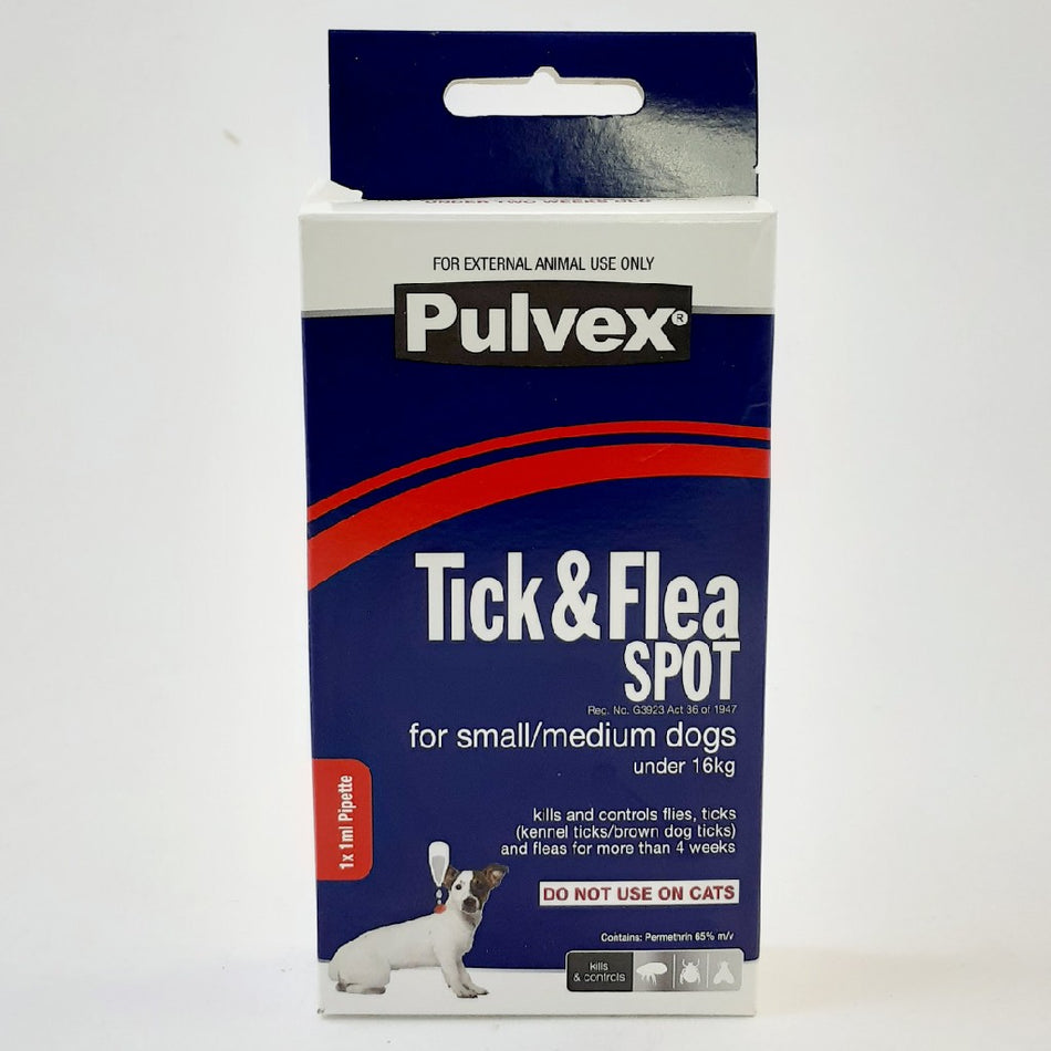 Pulvex Tick And Flea Spot Small/medium Dog  1ML