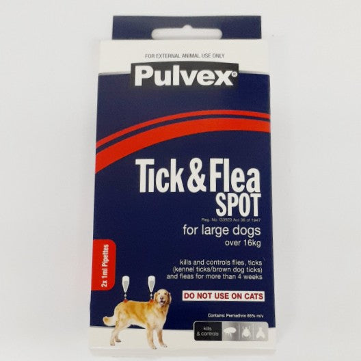 Pulvex Tick & Flea Spot Large Dog  1ML -