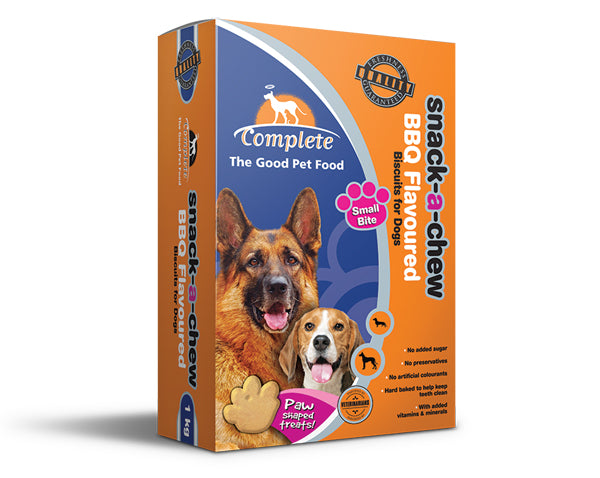 Complete Dog Biscuits Snack-A-Chew BBQ Small 1KG