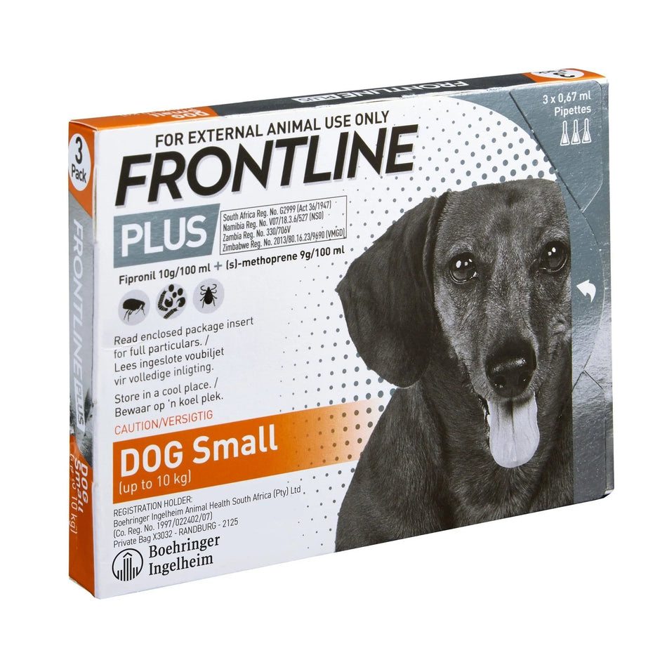 Frontline Plus Puppy & Small Dog Tick & Flea Treatment (0-10KG) 3 Pip