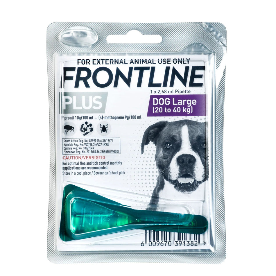Frontline Plus Large Dog  Tick & Flea Treatment (20-40KG) 1 Pip