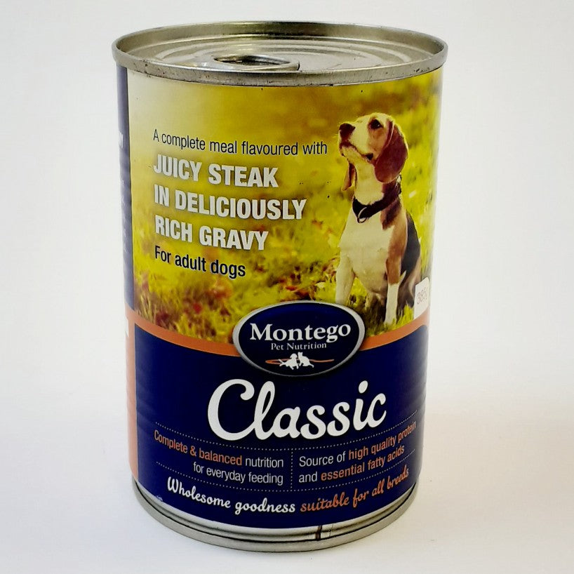 Montego Classic Wet Dog Food Adult 385G Steak