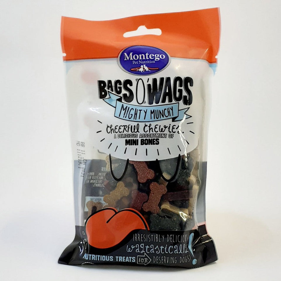 Montego Dog Treats Bags O Wags  Mini Bones Assorted 120G