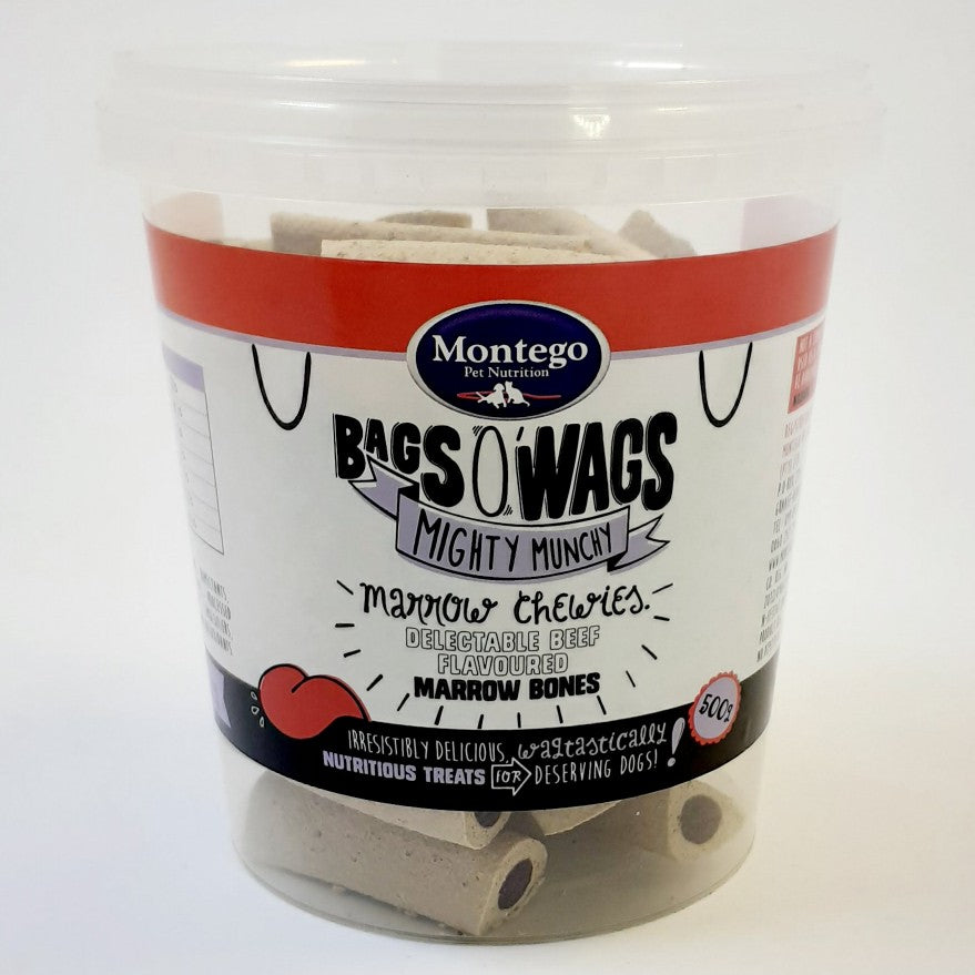 Montego Dog Treats Bags O Wags Marrow Bones 500G