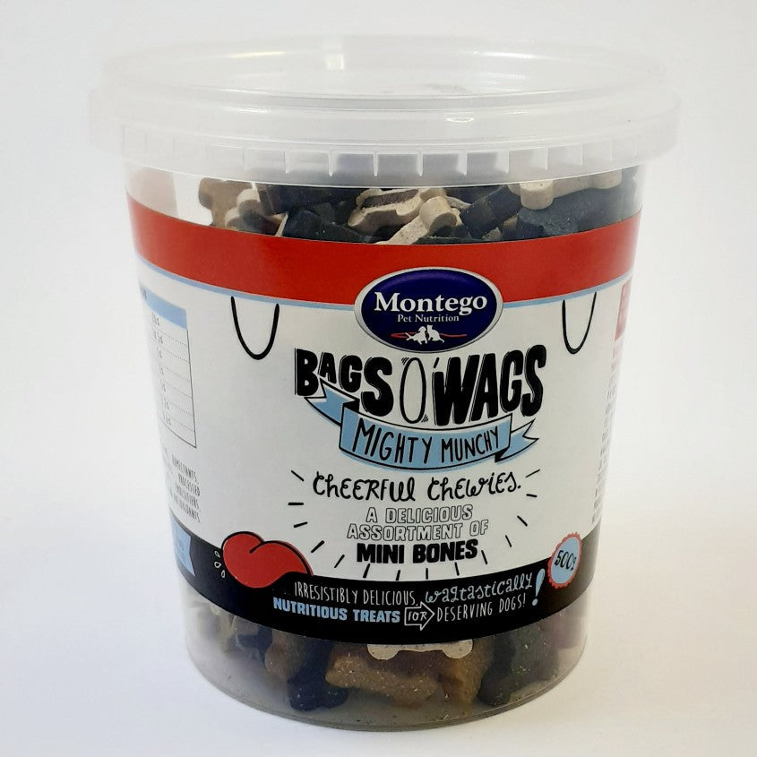 Montego Dog Treats Bags O Wags  Mini Bones Assorted 500G