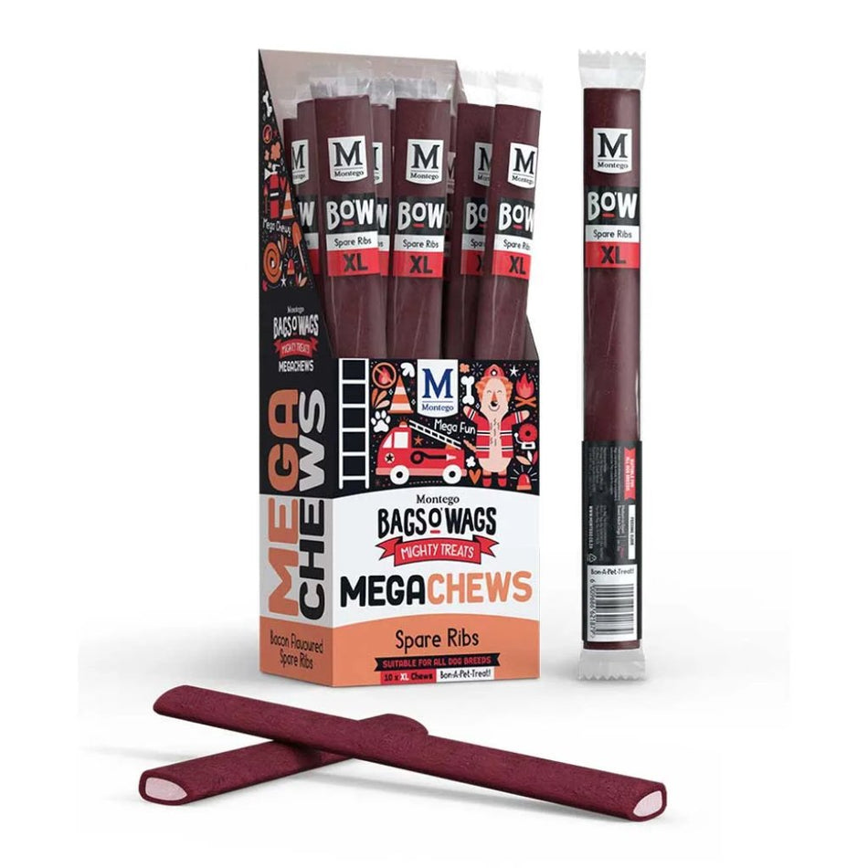 Montego Dog Treats Megachews Bacon Flavoured Spare Ribs 120G