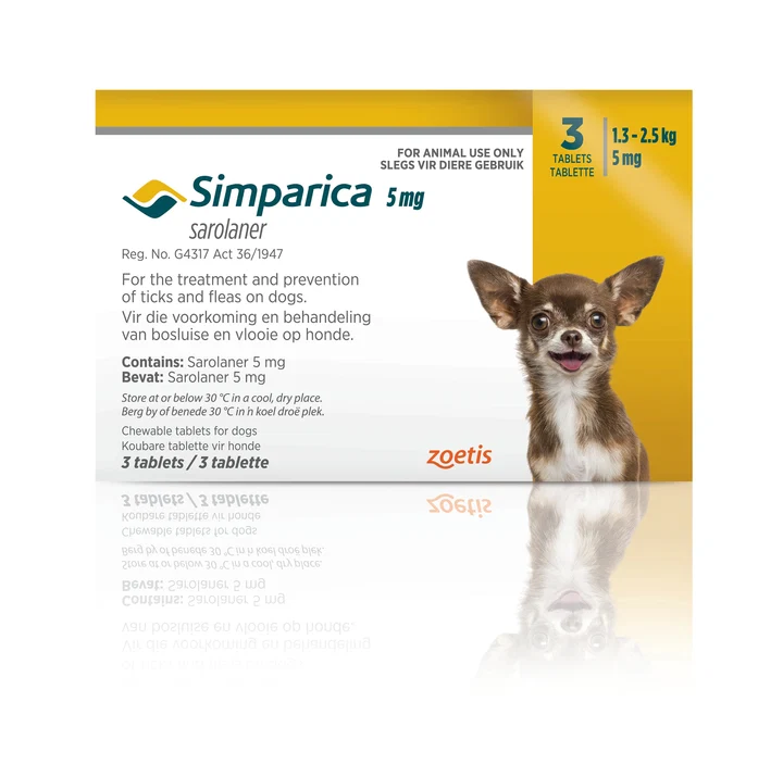 Simparica for Small Dogs & Puppies 1.3-2.5kg 3 Chews