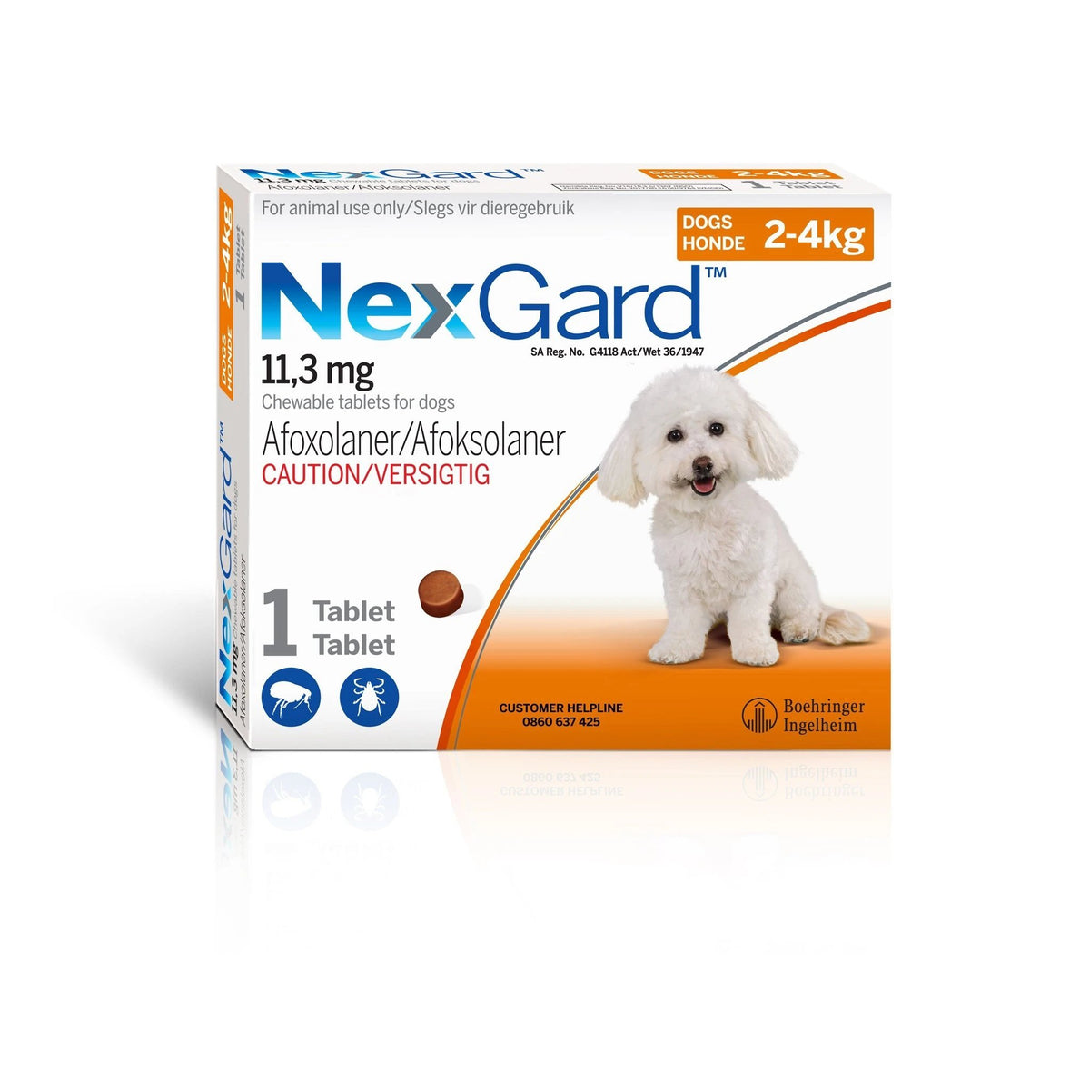 Nexguard Small Nexgard Small Dog 2-4Kg Chewable Tick & Flea Tablet – NWK Shop