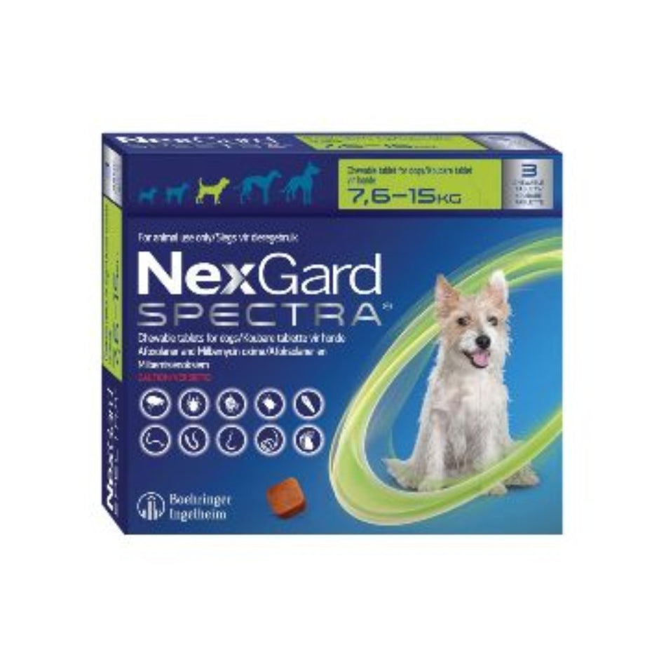 Nexgard Spectra Medium Dog Chewable Tick & Flea Tablet (7.6-15Kg) 1 Tablet