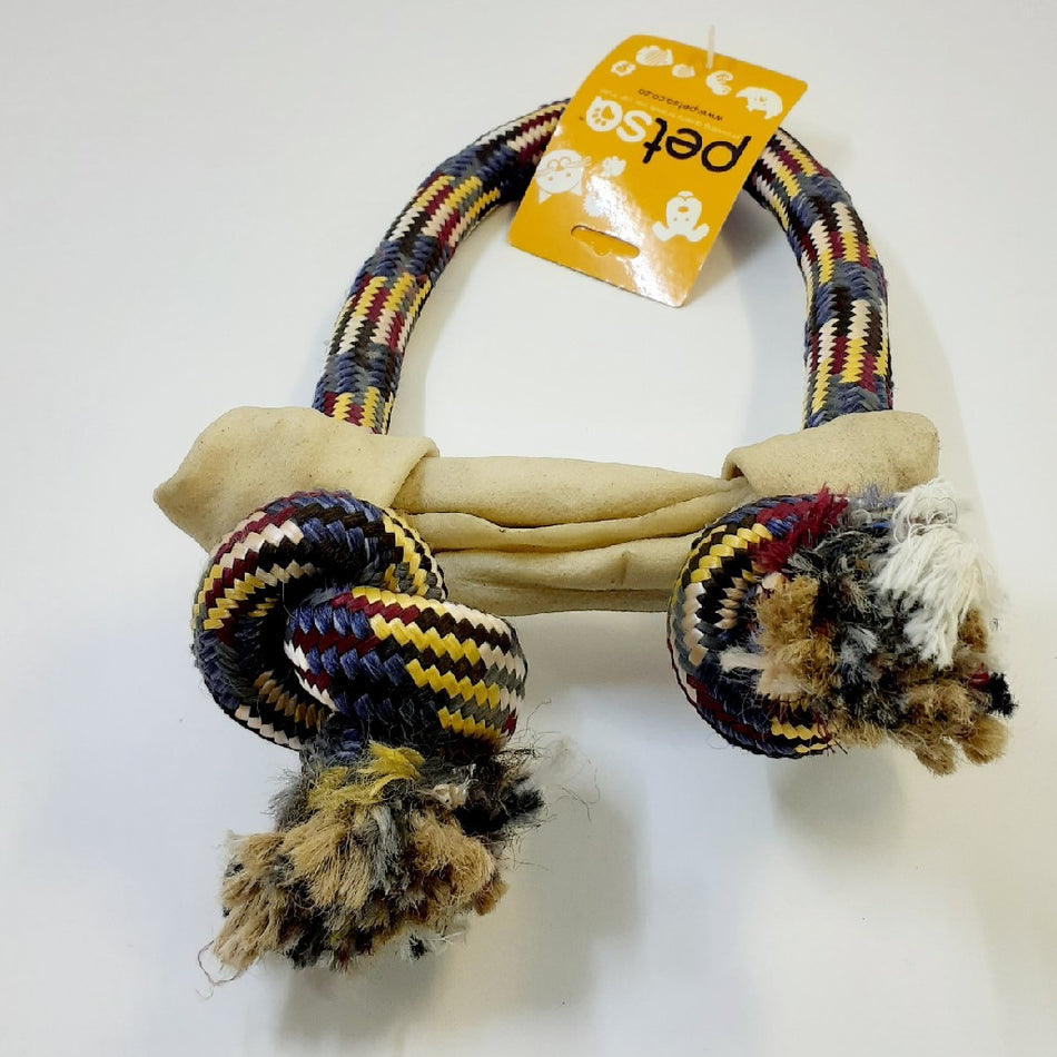 Petsa Rope Tug + Rawhide Bone Large