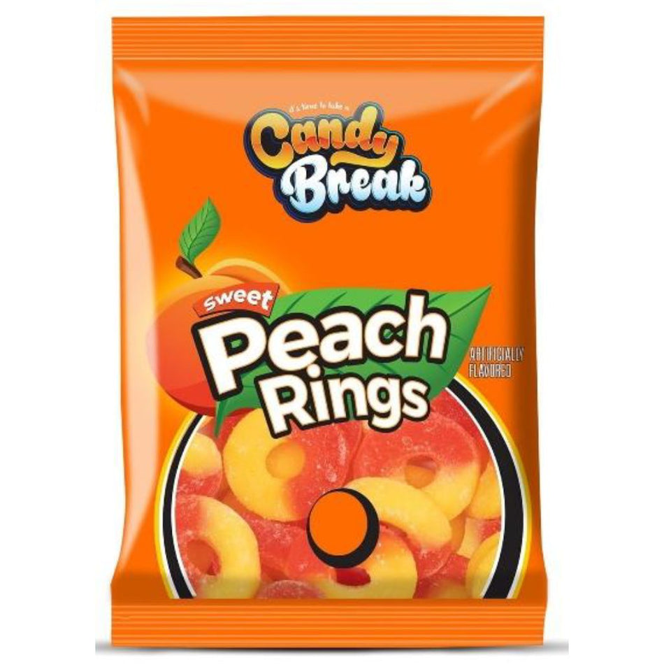 Candy Break Candy Sweet Peach Rings 113G DEFAULT TITLE