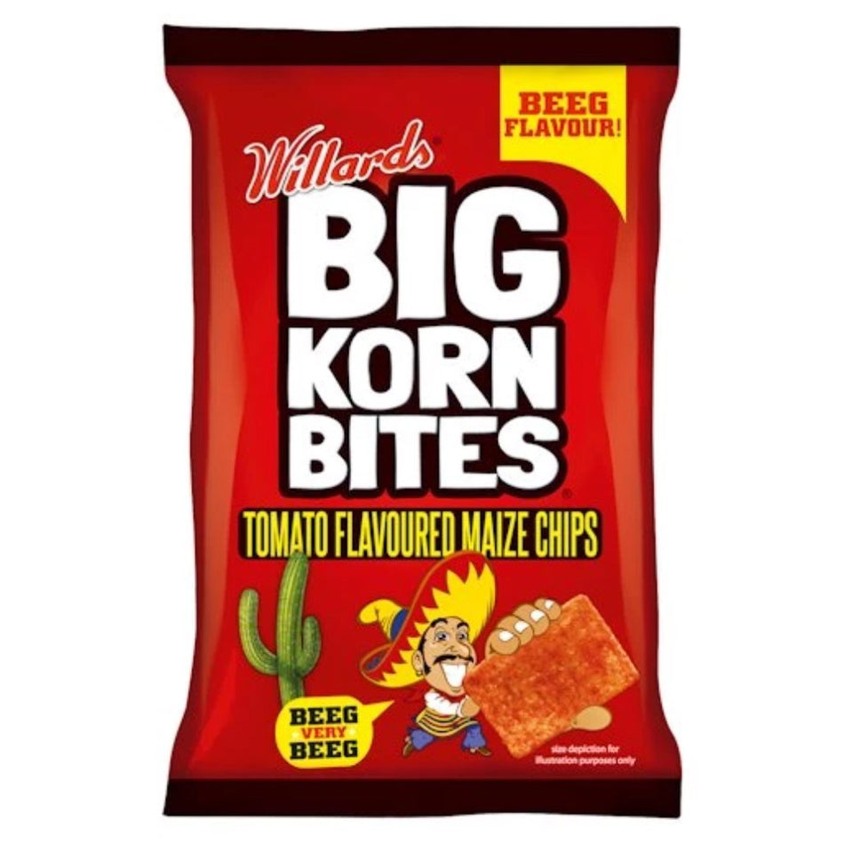 Willards Big Korn Bites Tomato 50G
