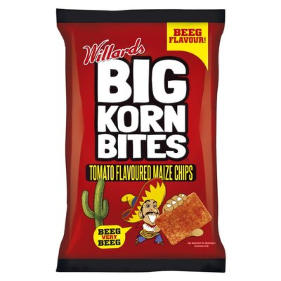 Willards Big Korn Bites Tomato 120G