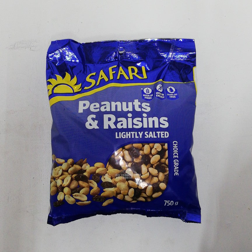 Safari Peanuts & Raisins Lightly Salted 750G