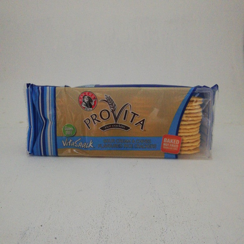 Bakers Rice Crackers Vitasnack Sour Cream & Chives 100G