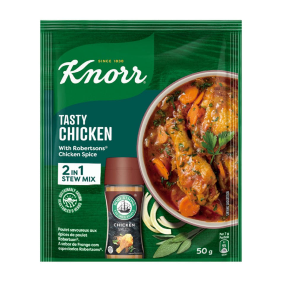 Knorr Tasty Chicken 2-in-1 Stew Mix with Robertsons Chicken Spice 50G