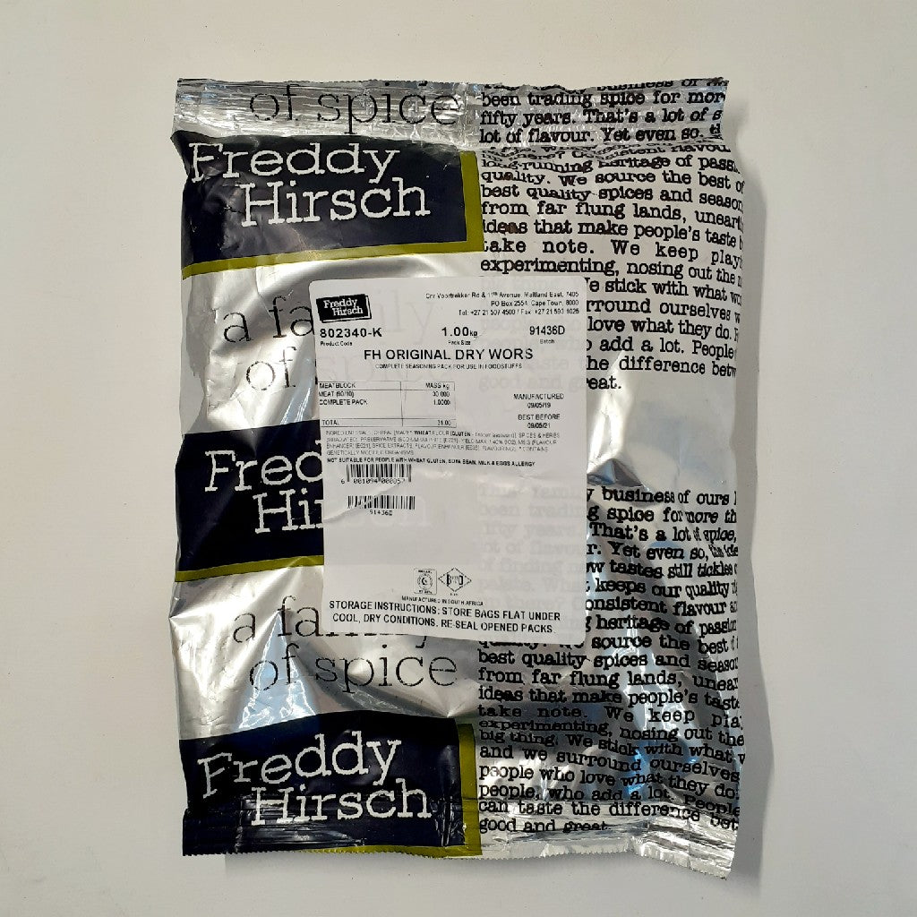 Freddy Hirsch Original Dry Wors Spice 1KG -