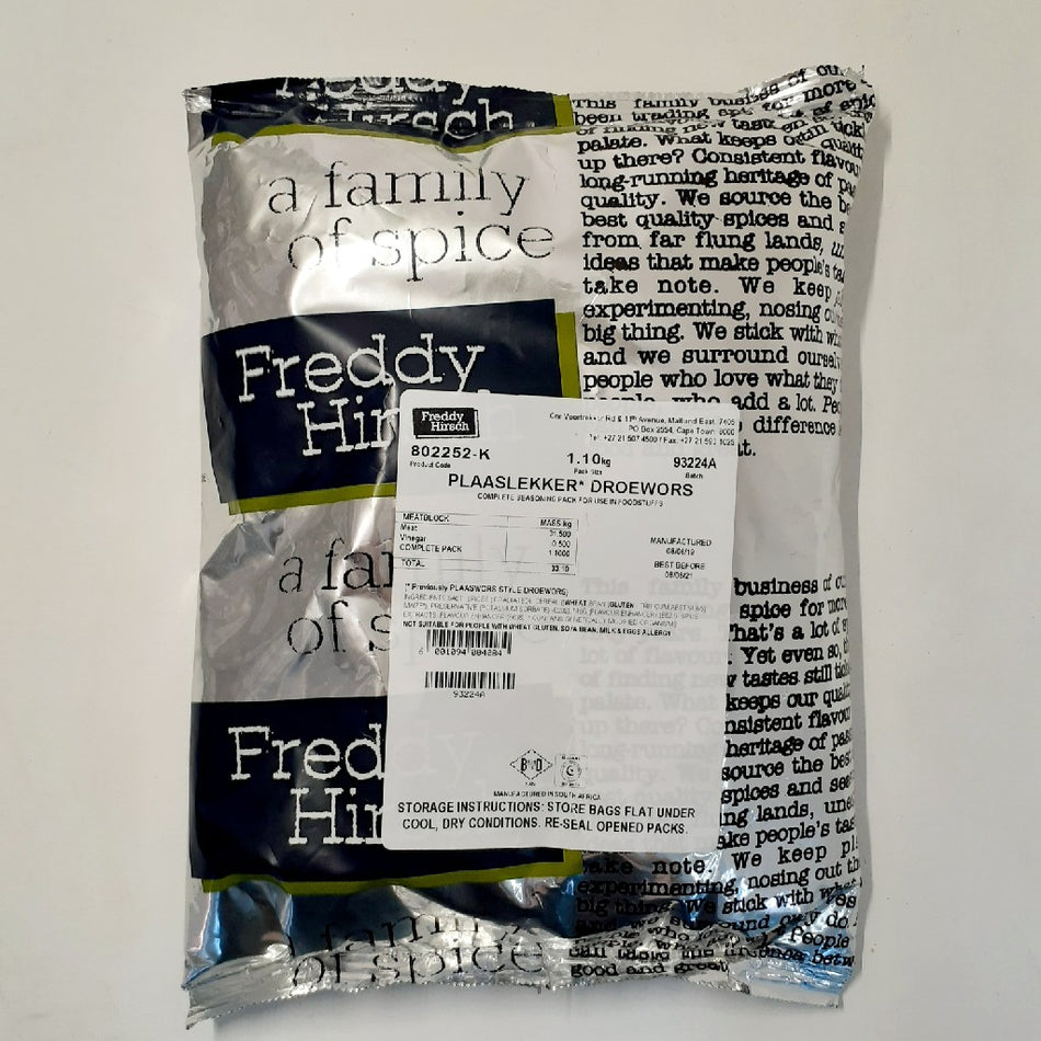 Freddy Hirsch Plaaslekker Droewors Spice 1.1KG