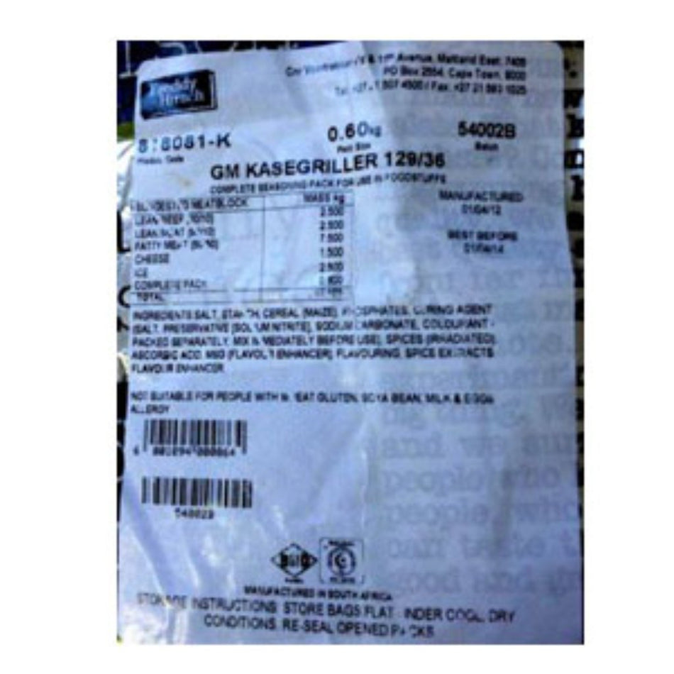 Freddy Hirsch Gold Medal Kasegriller Spice 1KG -