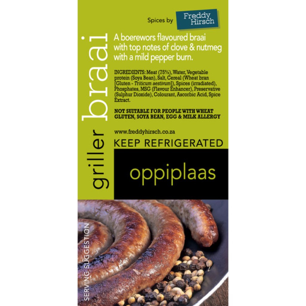 Freddy Hirsch Oppi Plaas Braaiwors Spice 2KG -