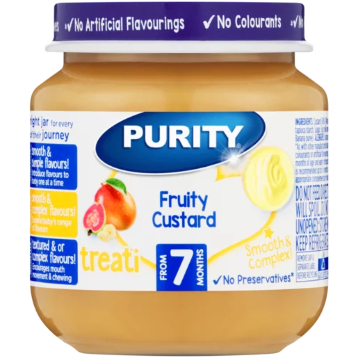 Purity Baby Food Fruity Custard 125ML