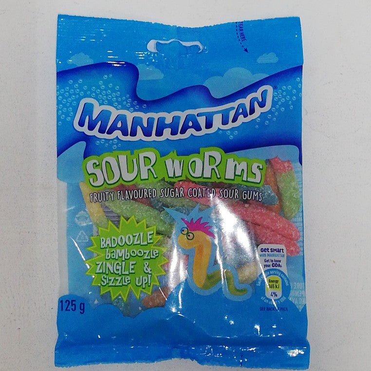 Manhattan Jellyland Sour Worms 125G -