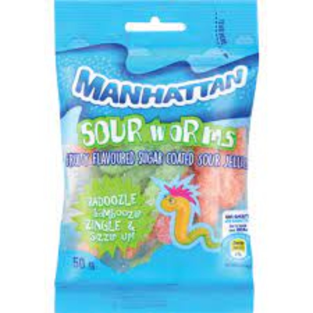 Manhattan Candy Mini Sour Worm 50G -